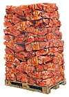 Pallet firewood orange bags